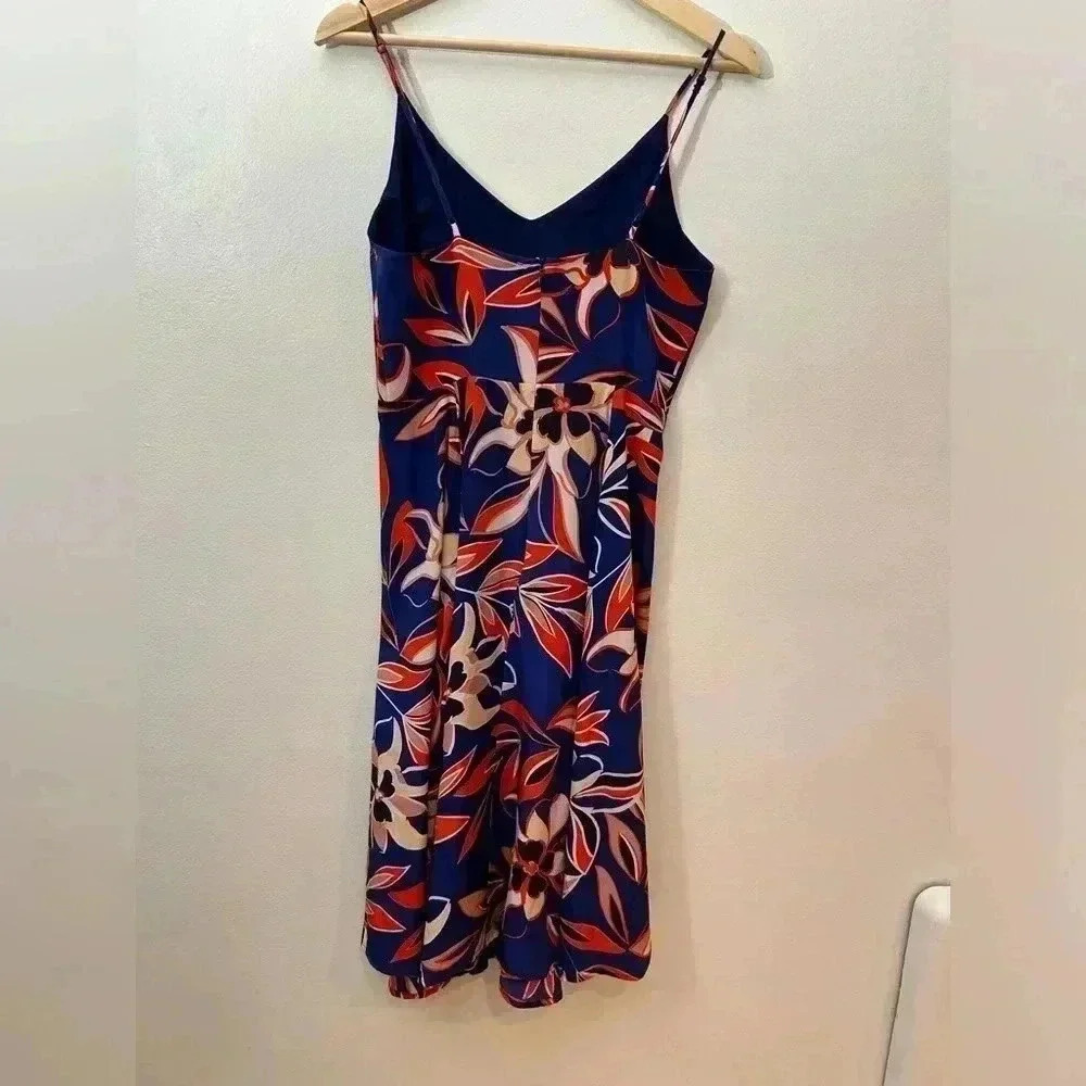 ANTHROPOLOGIE 100% Silk midi floral spaghetti strap sundress dress size S rio - Picture 6 of 8